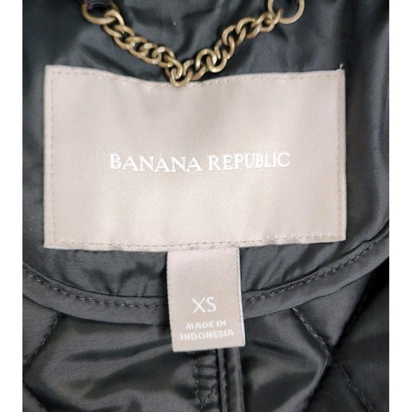 Banana Republic Womens‎ Quilted Field Vest Black Brown Size XS Puffer Vest - Picture 10 of 11